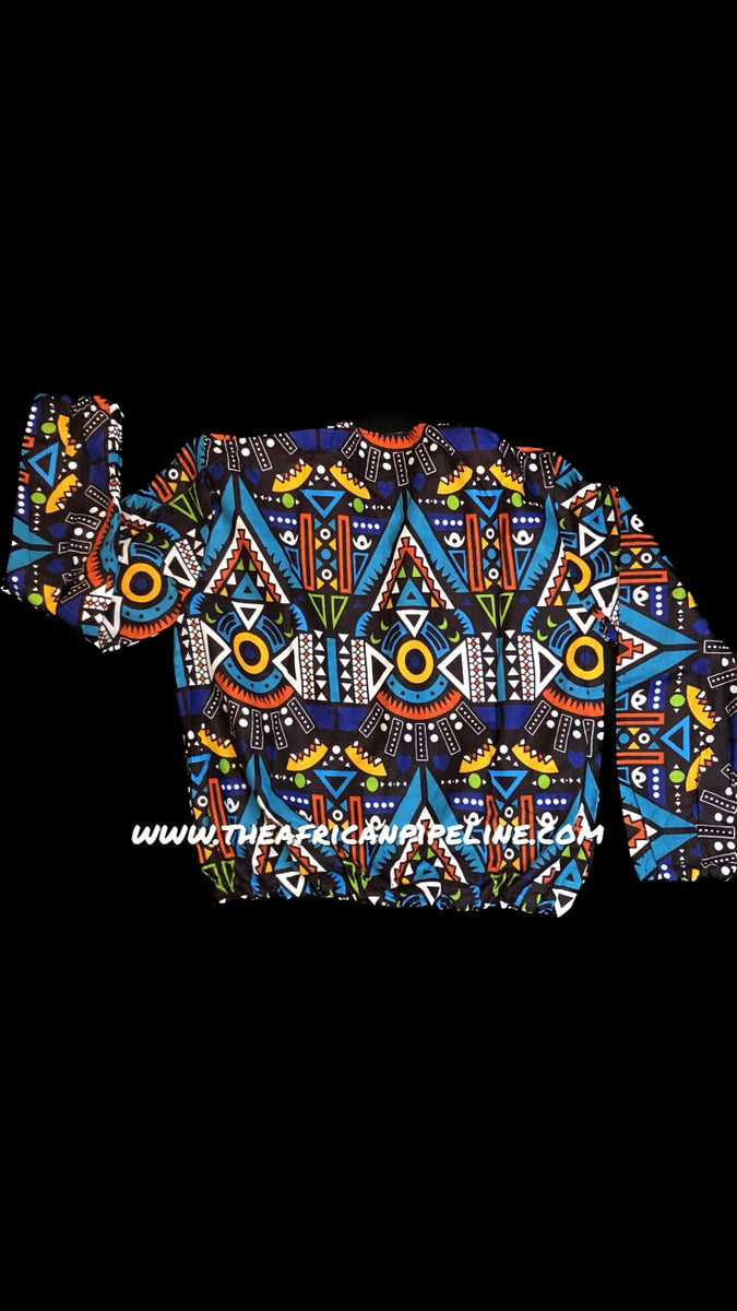 Men's African Print Kente Bomber Jacket